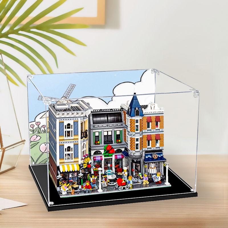 กล่องใส่โมเดล ตู้โมเดล กล่องโชว์โมเดล storage box กล่องโชว์  กล่องอะคริลิคใส กันฝุ่น สําหรับฟิกเกอร์เลโก้ LEGO City Center Square 10255