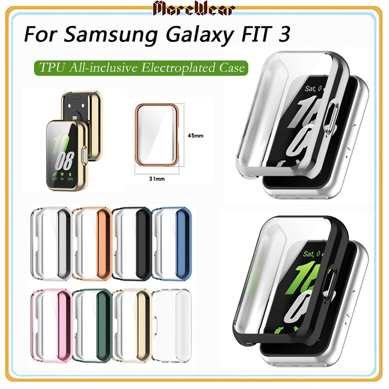 Samsung Galaxy Fit3 Fit 3 เคสป้องกัน TPU ชุบ เต็มรูปแบบ เคสนิ่ม สําหรับ Samsung Fit3 ป้องกันหน้าจอ เคส Samsung SmartBand อุปกรณ์เสริม