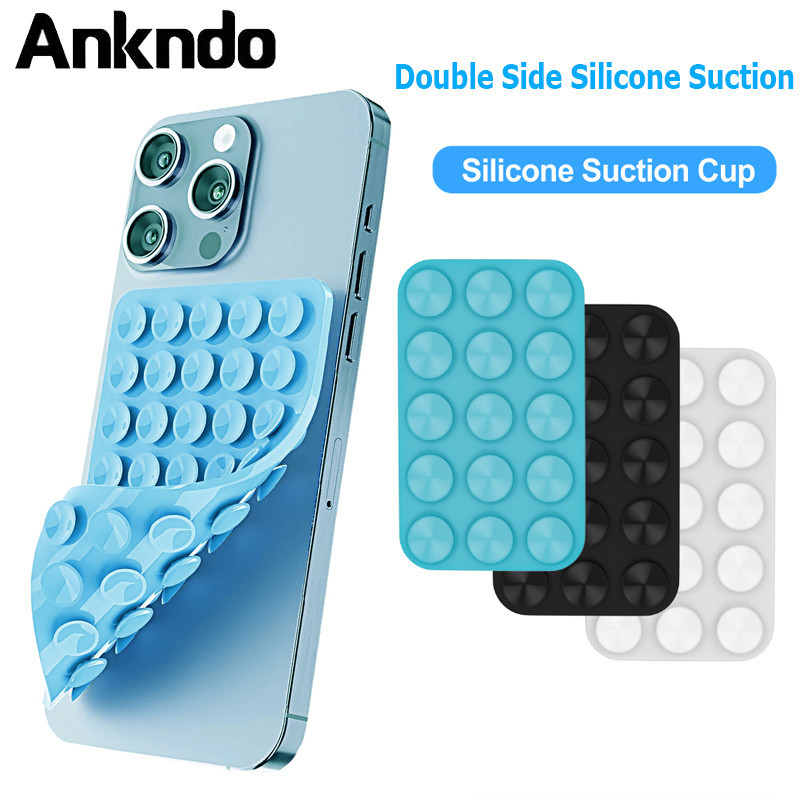 Ankndo เคสโทรศัพท์มือถือ ซิลิโคน สองด้าน แบบถ้วยดูด ติดกาว อุปกรณ์เสริมโทรศัพท์มือถือ แฮนด์ฟรี