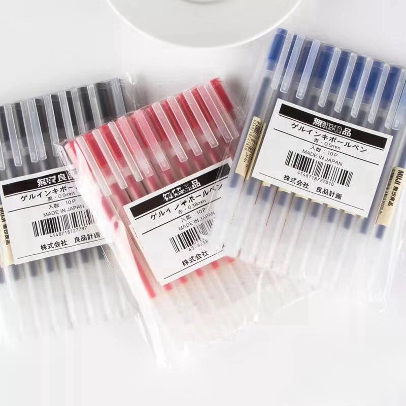 ปากกาเจลญี่ปุ่น สีดำ น้ำเงิน แดง 0.38 0.5 มม.