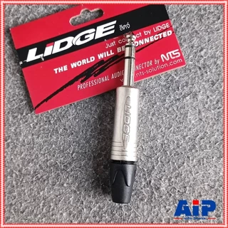 1ตัว LIDGE YM-202D ปลั๊กไมค์ ปลั๊กโฟนสเตอริโอ 1/4" PHONE STEREO ตัวผู้ P.MIC ST YM202 YM 202 D สีดำ เอไอ-ไพศาล