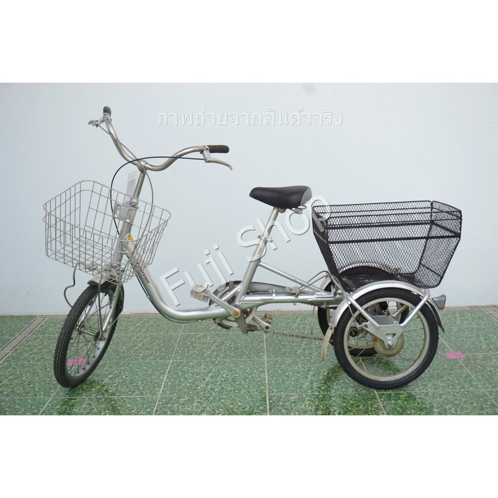 จักรยานสามล้อญี่ปุ่น - ล้อ 18 / 16 นิ้ว - ไม่มีเกียร - อลูมิเนียม - Bridgestone - สีเงิน [จักรยานมือสอง]