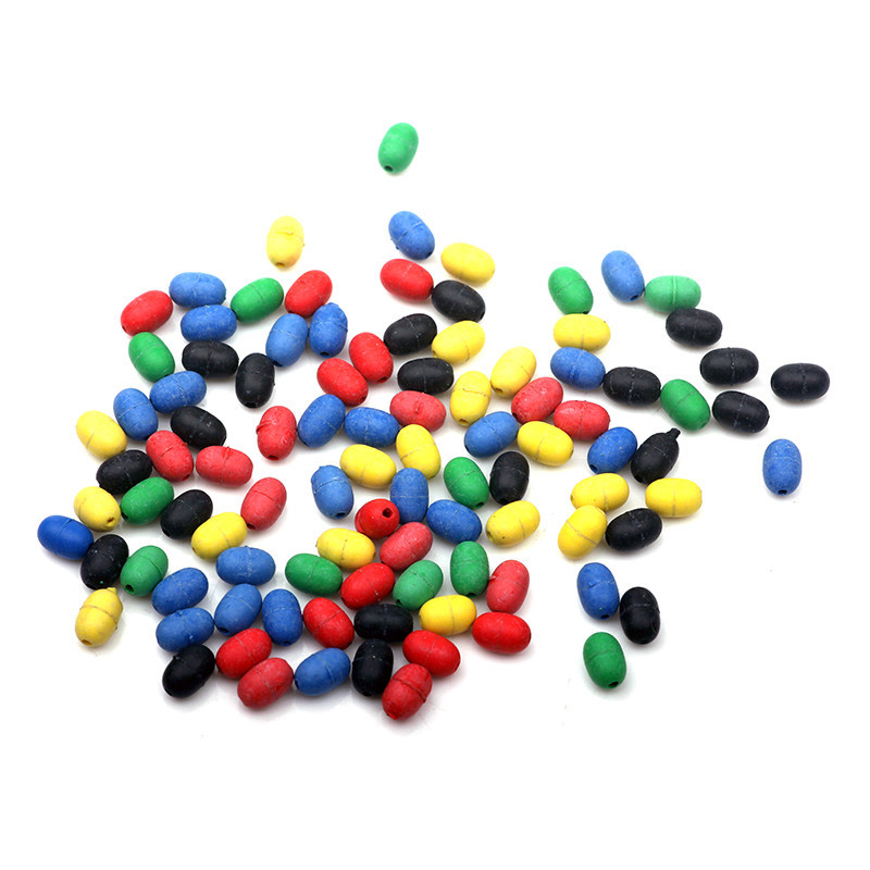 100 ชิ ้ น Rocky ตกปลาสียางนุ ่ ม Anti-Collision Block ถั ่ ว Abo Float Line Hole บัฟเฟอร ์ ป ้ องกัน Bean อุปกรณ ์ ตกปลา