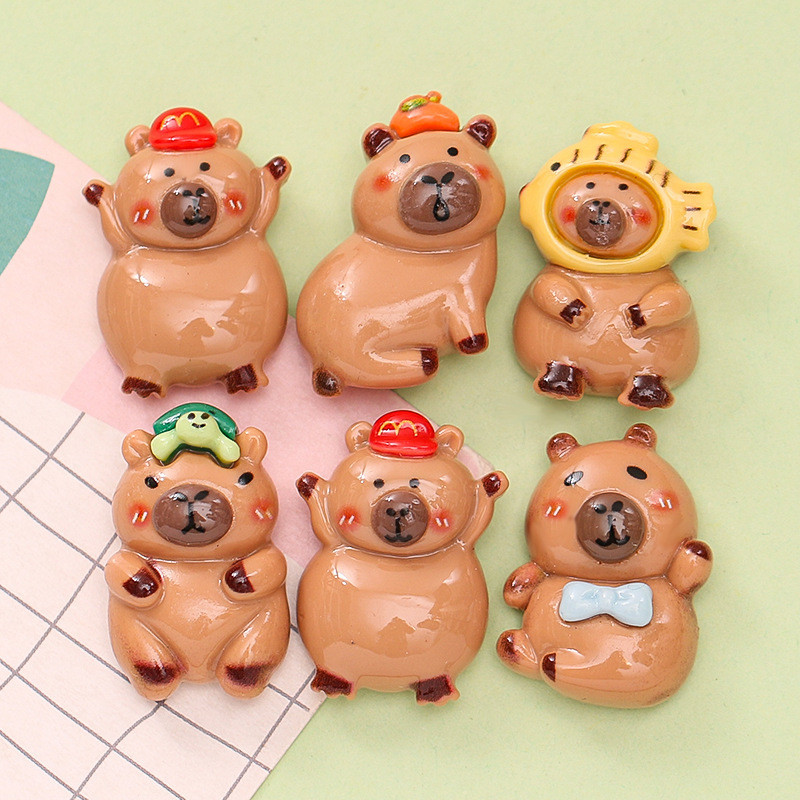 อุปกรณ์เรซิน diy การ์ตูน Kapibara Capybara Beaver diy ครีมกาวเคสโทรศัพท์อุปกรณ์เสริม diy อุปกรณ์เสริมผมเครื่องประดับวัสดุ