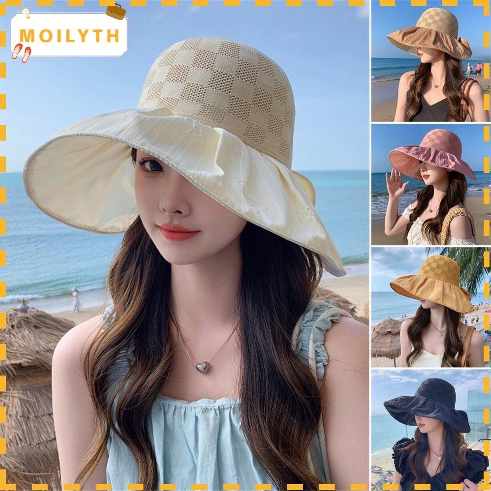 Moilyth Sun Hat, Bowknot UV Protection Sun Protection Hat, Leisure Mesh Sunshade Hat Summer