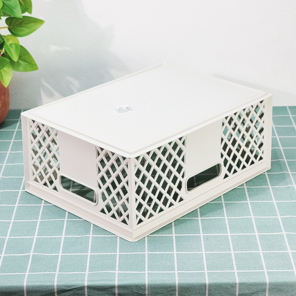 ลังพลาสติก ตะกร้าพลาสติก ใส่เอกสาร A4 ได้ มีมือจับและวางซ้อนกันได้ แบรนด์ ปป รุ่น 9020 - รูปที่ 3