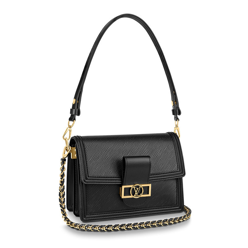 Louis Vuitton/Louis Vuitton Women's Bag LV DAUPHINE Medium Daphne Black Calf Leather Exquisite Casual Shoulder Crossbody