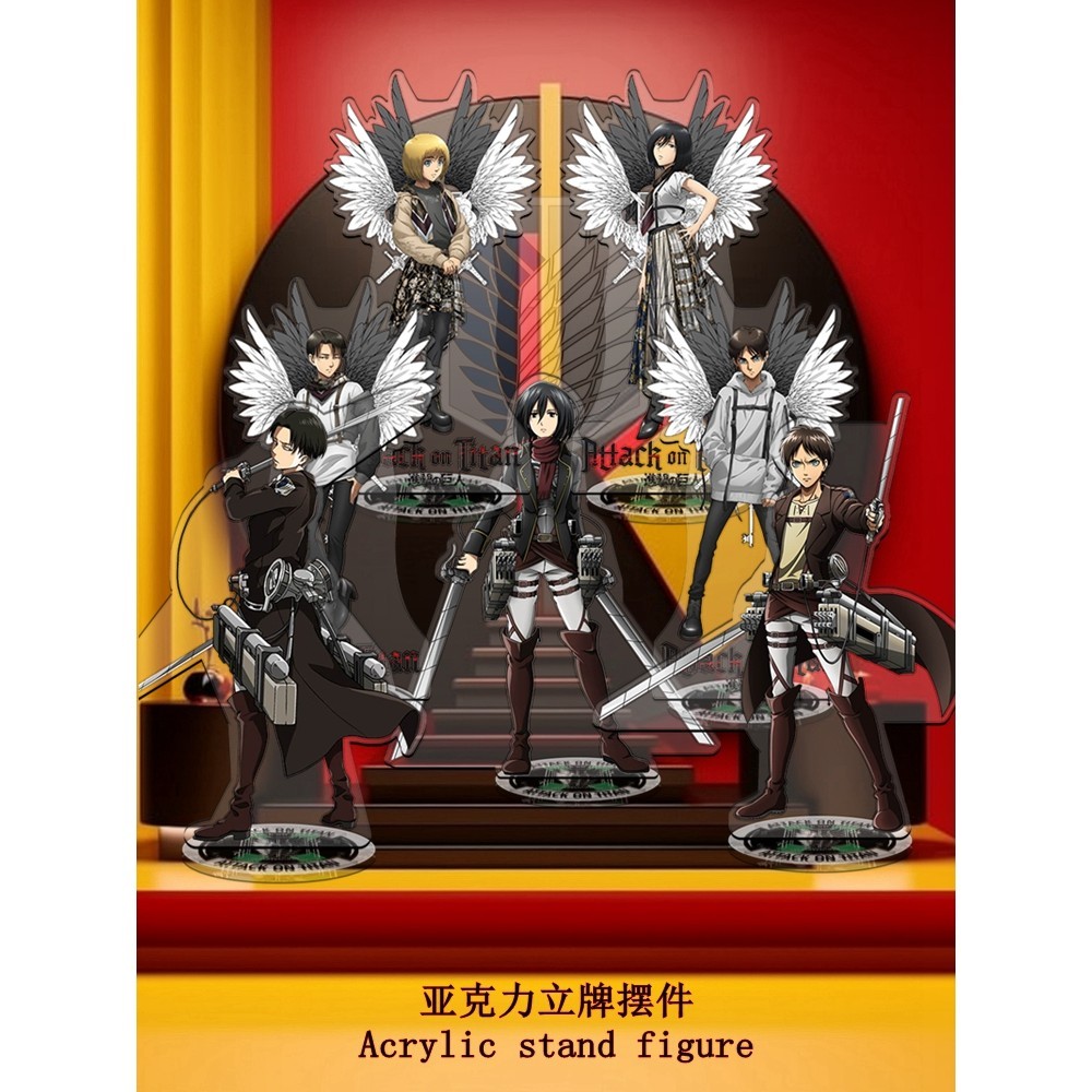 ที ่ ขายดีที ่ สุด Wings of Freedom Captain Levier Allen Mikasa Attack on Titan Anime Game Merchandise Acrylic Big Stand