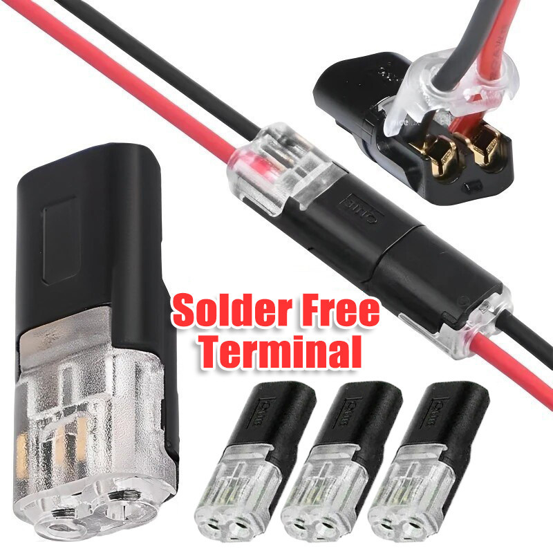 ขั้วต่อสายไฟ Led แบบขั้วด่วน-พร้อมหัวเข็มขัดล็อค-ขั้วต่อสายไฟแรงดันต่ํา-ปลั๊กทาง 2 พิน-เสียบได้, กันน้ํา, ไร้บัดกรี-อุปกรณ์เสริมยานยนต์