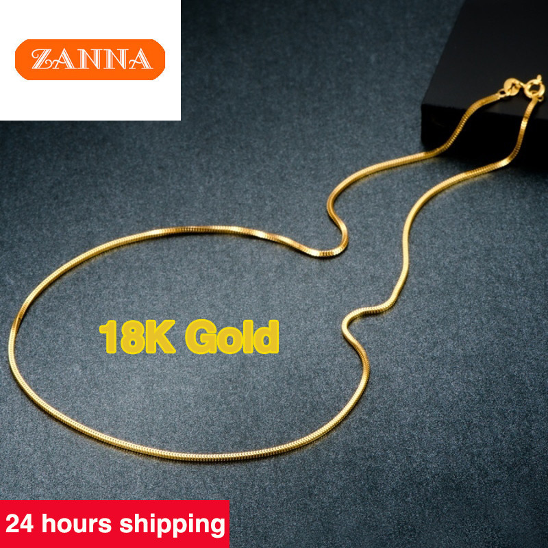 Saudi Gold 24k Pawnable Legit สร้อยคอผู้หญิง Pawnable Lucky Milan Chain 1.3mmW 45cm 2-2.3g