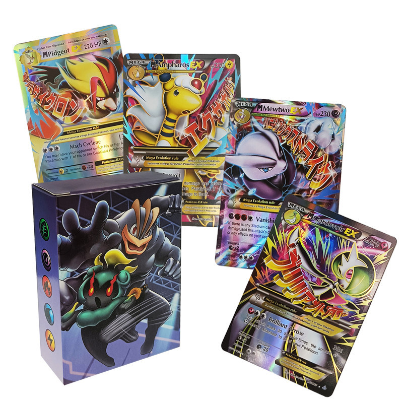 60 ชิ้น Englis การ์ดโปเกมอนอะนิเมะเทรนเนอร์ GX TAG Mega Booster Shining Trading Card ของเล่นไม่มีซ้ํา