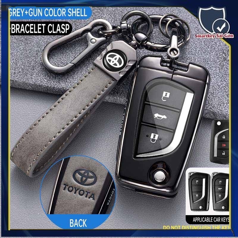 เคสกุญแจรถยนต์ หนังสังกะสีอัลลอย อุปกรณ์เสริม สําหรับ Toyota Fortuner Revo Altis
