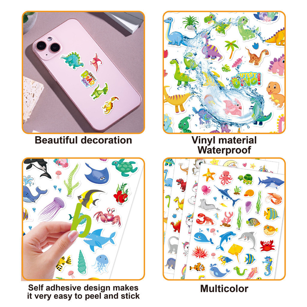 ชายหญิงรางวัลสติกเกอร์เด็กถ้วยน้ําสติกเกอร์สติกเกอร์หน้าต่าง ทําเอง สัตว์น่ารักยูนิคอร์นไดโนเสาร์สติกเกอร์ - รูปที่ 4