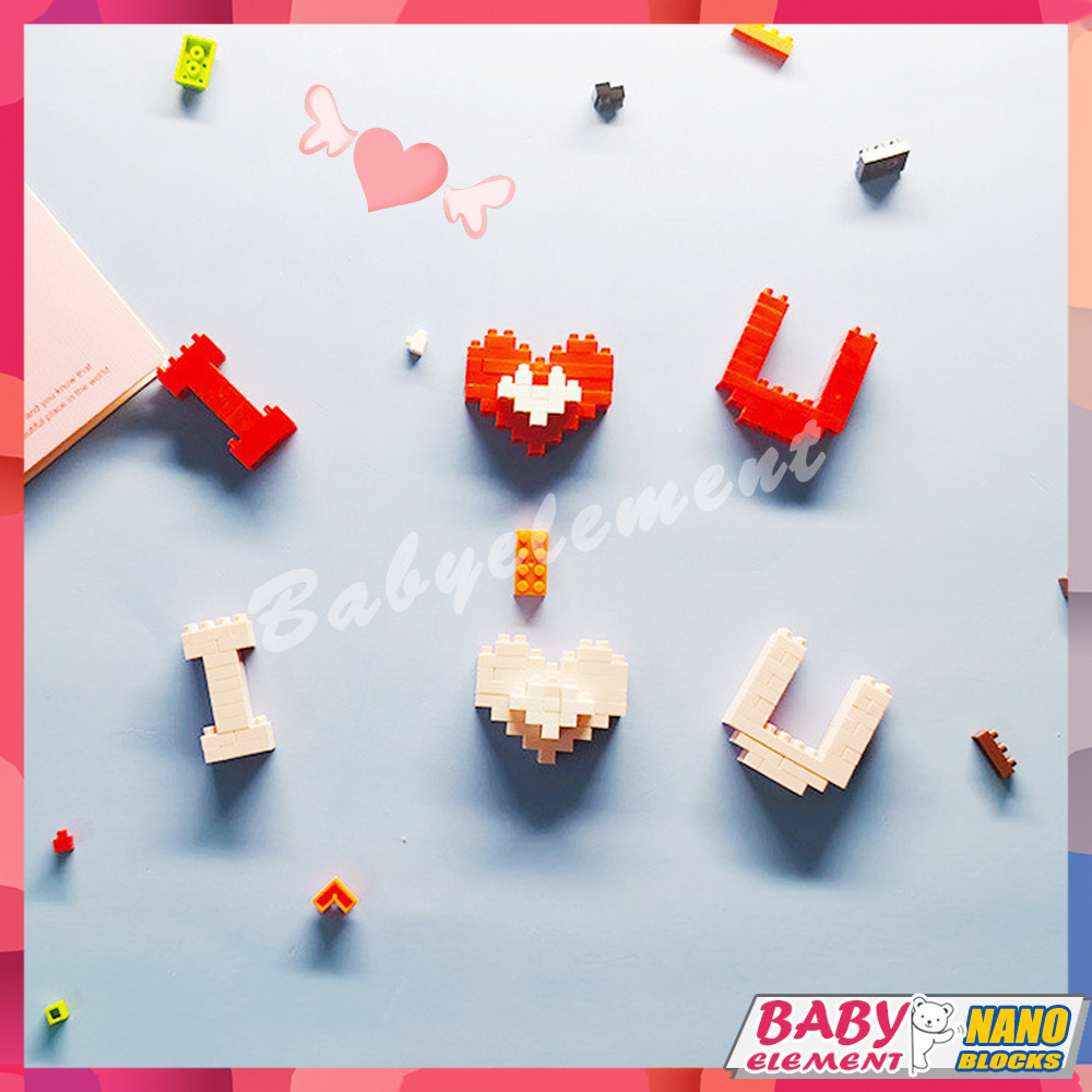 จัดส ่ งภายใน 24 ชม บล็อกนาโน I LOVE U เด็กสร้างสรรค์การศึกษาของเล่นบล็อกตัวต่อ DIY รุ่นวันวาเลนไทน์ Qixi ของขวัญ