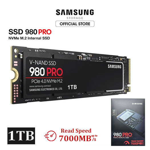 【จัดส่งตลอด 24 ชม】Samsung 980 Pro M.2 Nvme SSD (เอสเอสดี）1TB  PCIe 2280 สำหรับแล็ปท็อปเดสก์ท็อปพีซ ป