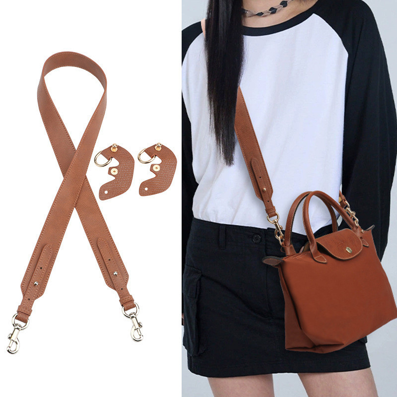 Lp หนังใหม ่ สายสะพายไหล ่ ยาวและกว ้ างเหมาะสําหรับ longchamp ขนาดใหญ ่ และขนาดกลางเกี ๊ ยวสายสะพายไหล ่ ดัดแปลง DIY