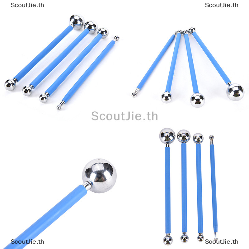 Scoutjie 4 ชิ ้ นสแตนเลส Moulding Ball Sticks ขนม Fondant อุปกรณ ์ ตกแต ่ งเค ้ ก TH