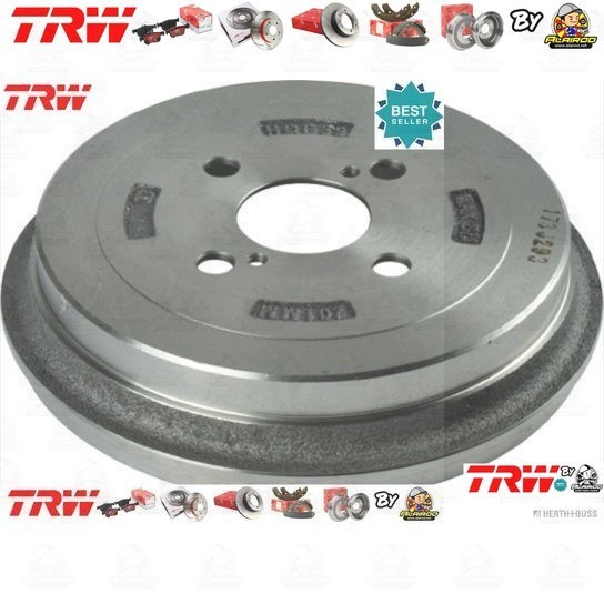 TRW จาน ดรัมเบรค 1 ใบ จานดรัมเบรคหลัง ดรัมเบรคหลัง เหล็กเกรด GG20 DB 7034  Toyota Vios NCP150, NSP151 ปี 2014-2022