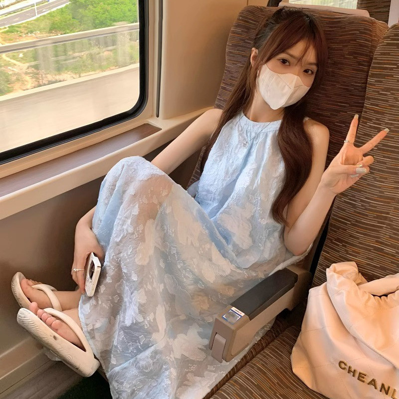 ER SKIRT ฤดูร้อน 2024 ใหม่เกาหลีเวอร์ชั่นแฟชั่นที่มีคุณภาพสูงแขนกุดชุด