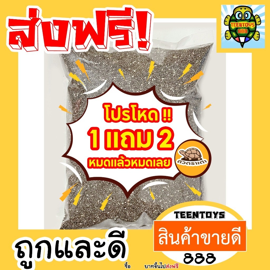 [โปร 1 แถม 2 ] เมล็ดเจีย เชีย chia seed [พร้อมทาน] เต็มเมล็ด อิ่มนาน ผลิตใหม่ น้ำหนักรวม 300 กรัม มีตังส์