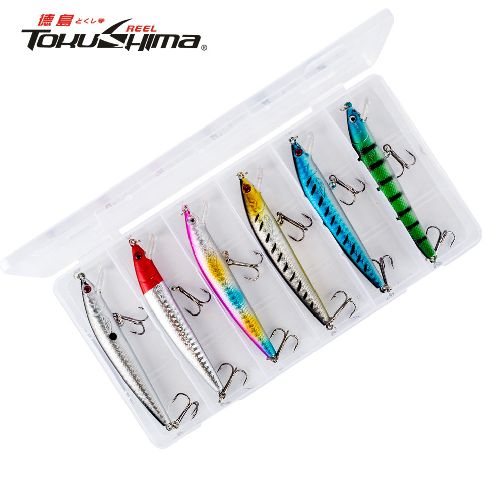 6 ชิ้น/กล่องชุดเหยื่อตกปลาลอย Minnow 10 ซม./7.5g Hard Topwater เหยื่อตกปลาเหยื่อประดิษฐ์พร้อมตะขอสําหรับ Bass Pike ปลาคาร์พ Swimbait Tackle.
