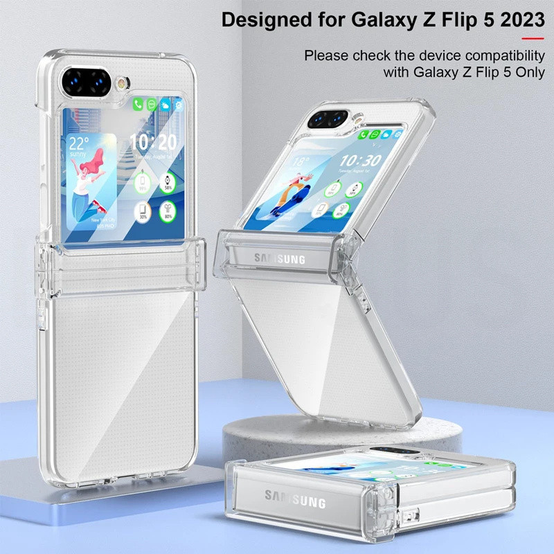 เคสใสคริสตัลใสบางเฉียบ Samsung Galaxy Z Flip 6 Z Flip 5 Z Flip 4 Z Flip 3 5G กันกระแทก Hard PC บานพับฝาครอบโปร่งใสปลอก