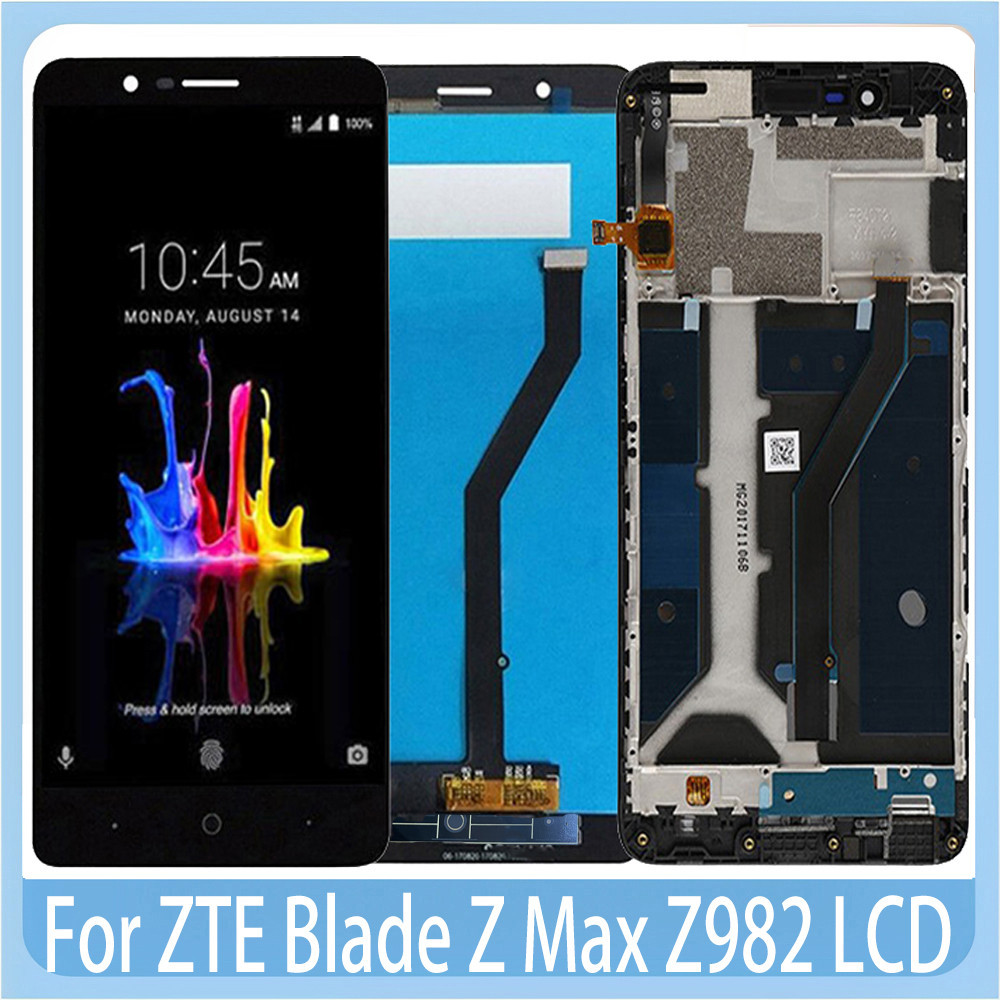 6.0 "LCD สําหรับ ZTE Blade Z Max Z982 LCD Dispaly Touch Screen Digitizer Assembly เปลี่ยน Reapir Par