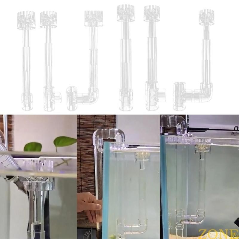 Zong Aquariums Skimmer ใช้งานง่ายพลาสติกโปร่งใส Spin Surface Inflows Outflows กรองถังปลาทําความสะอาด Accessor