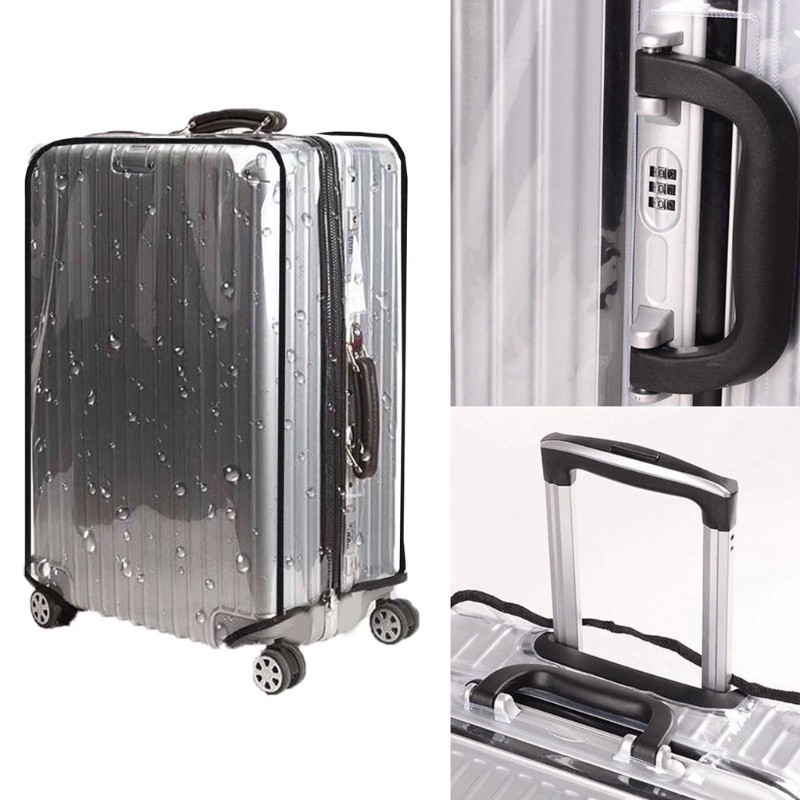ผ้าคลุมกระเป๋าเดินทาง PVCใส  raincover luggage cover กันน้ำ หนาพิเศษ ใส ไร้ขอบ รุ่นหนาพิเศษ สำหรับทรง trunk 20/24/28นิ้ว