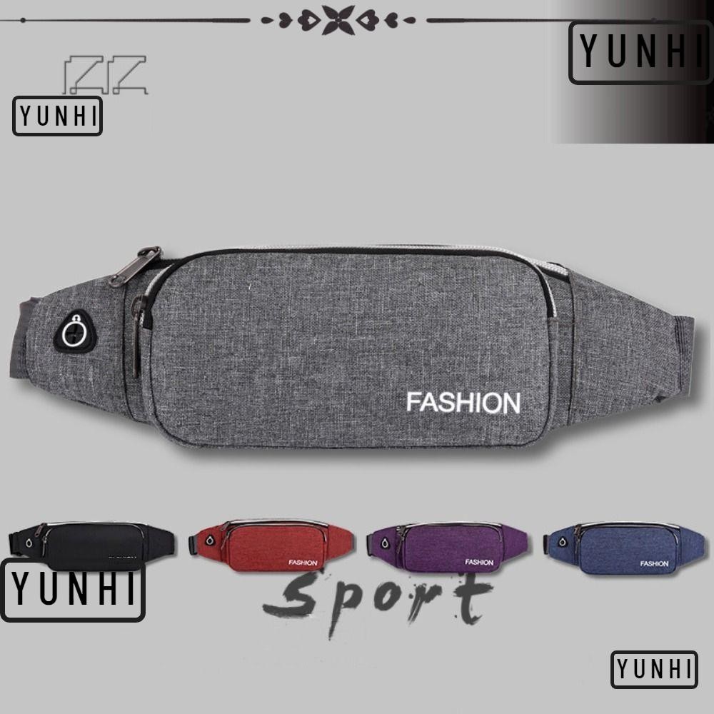 Yunhi กระเป๋าคาดหน้าอกมัลติฟังก์ชั่นกระเป๋าคาดเอวกระเป๋าผ้าหลายช่องสําหรับผู้ชาย