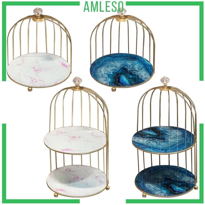 [ Amleso ] Metal Desk Cosmetics Rack Perfume Organizer Makeup Display Shelf