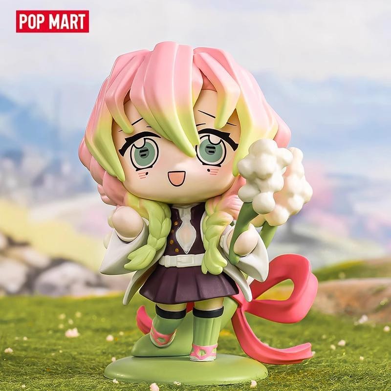 【พร้อมส่ง】popmart demon slayer Pop Mart Demon Slayer Birth Flower Series กล่องปริศนารูปเครื่องประดับ