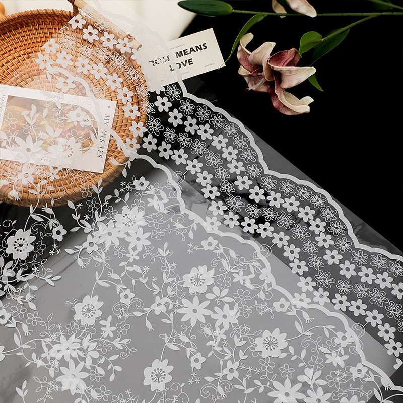 50เซนติเมตรลูกไม้กระดาษแก้วลูกไม้โปร่งใสขอบช่อกระดาษห่อบรรจุภัณฑ์กระดาษร้านดอกไม้วัสดุ