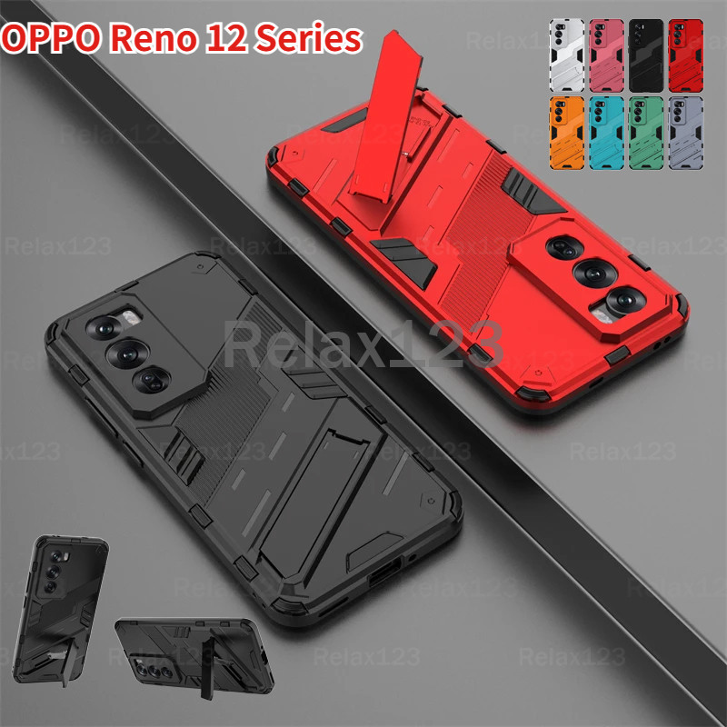 สําหรับ OPPO Reno 12 5G OPPO Reno 12 Pro 5G Reno12 OPPOReno12Pro 12Pro 5G ปลอก 2024 เกราะ PC Stand Holder เคสโทรศัพท์กันกระแทก TPU ป้องกันปกหลัง