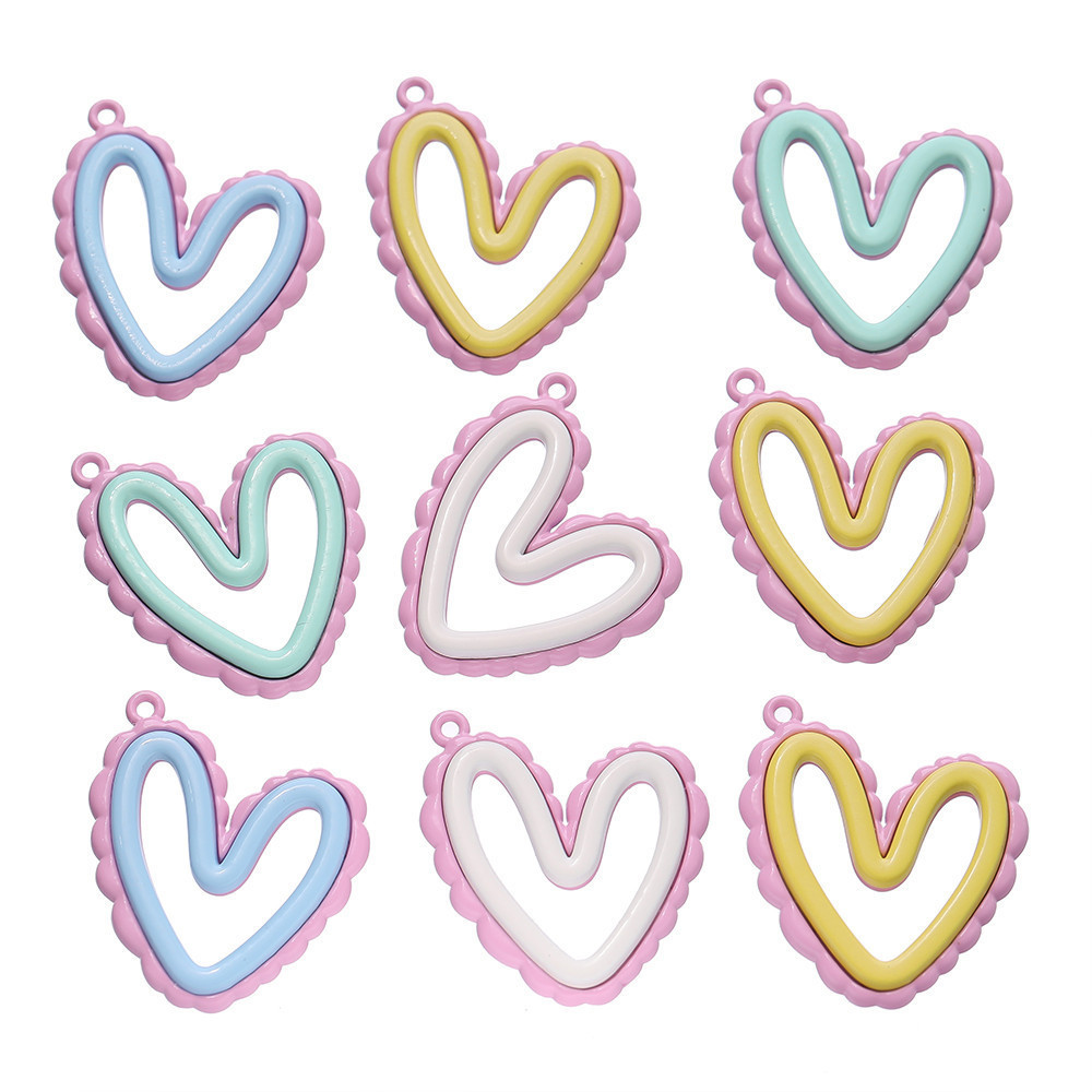 St.kunkka 1 ชิ ้ น 25 * 28.5 มม.โลหะผสมฤดูใบไม ้ ผลิสีสเปรย ์ สีสองสี Hollow Heart จี ้ แฟชั ่ นอุปกรณ ์ เสริมสําหรับ DIY เครื ่ องประดับสร ้ อยคอจี ้