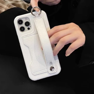 เคสโทรศัพท์พร้อมสายคล้องมือและช่องเสียบการ์ดแฟชั่นสําหรับ iPhone16 15 14 13 12 11 Pro Max Xr Ix Xs Max Iphone 8 PLUS 7PLUS 6S Pl
