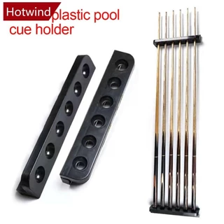 Hotwind 1 คู่ Pool Cue 6 หลุมผู้ถือก้านพลาสติก Universal แขวนผนังผู้ถือ Rod ป้องกันการเปลี่ยนรูปคิวประหยัดพื้นที่จัดเก็บอุปกรณ์บิลเลียด O1P5