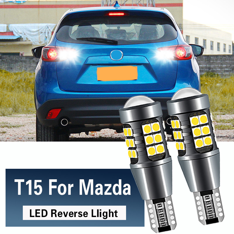 2pcs LED ย้อนกลับ Blub โคมไฟ W16W T15 921 Canbus สําหรับ Mazda 2 DE DH DL DJ 3BM BN 5 6 GG CX-3 DK C