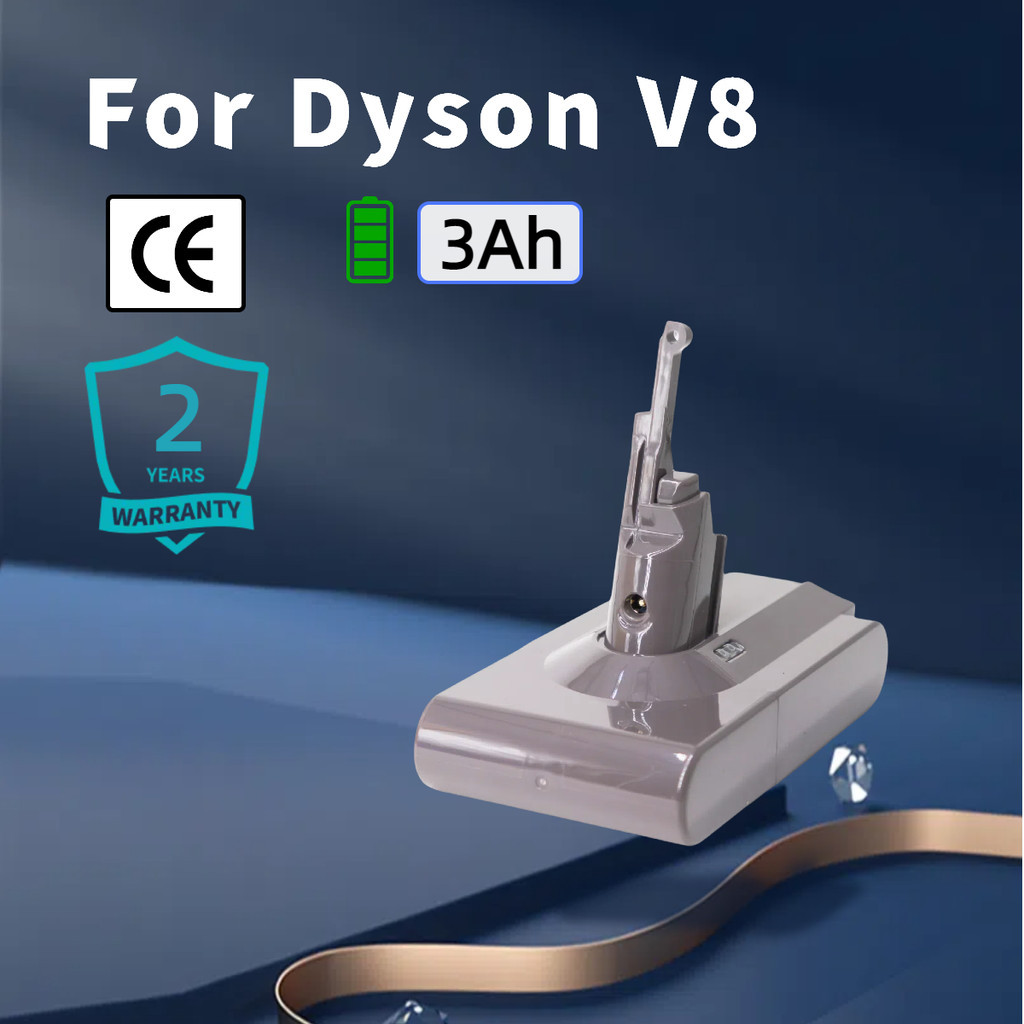 รับประกัน 2 ปี Dyson V8 SV10 แบตเตอรี่แบตเตอรี่เครื่องดูดฝุ่น SV10K SV25 HH15 3000mAh 25.2V