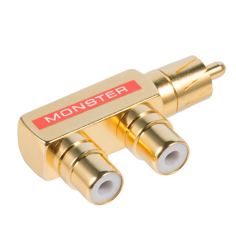 Hifi ทองแดง 1 RCA ชาย 2 RCA หญิง AV Audio Video Adapter ปลั๊ก Splitter Converter Connector