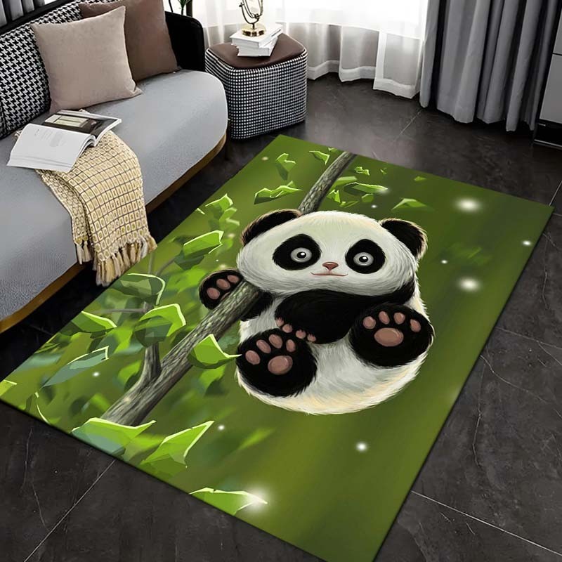 การ์ตูนแพนด้าพรมสําหรับห้องนอนเด็กคลานเสื่อสัตว์น่ารัก Series Soft Rug Play Mat Bed Area Rug Parlor 