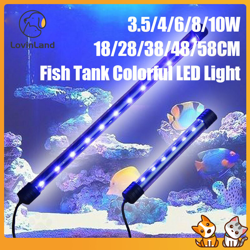 Lovinland Aquarium Light ถังปลา Submersible Light โคมไฟกันน้ําใต้น้ํา LED ไฟ Aquarium 18 ซม./28 ซม./38 ซม./48 ซม./58 ซม.