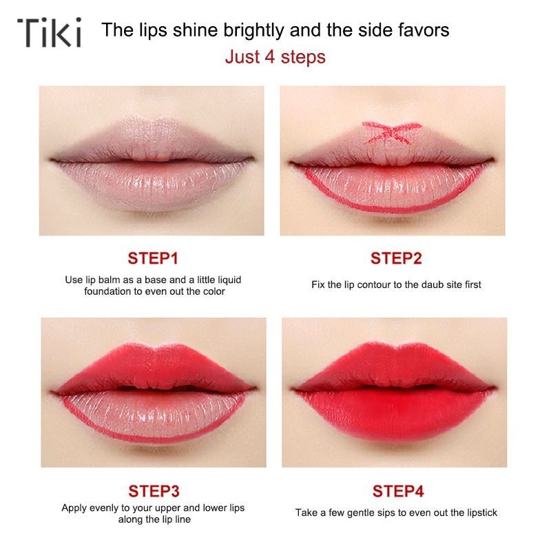 TiKi.thGesthetic Mirror Face Lip Glaze Lasting Water Moisturizing Lip Glaze Romantic Tone Lip Glaze-TK