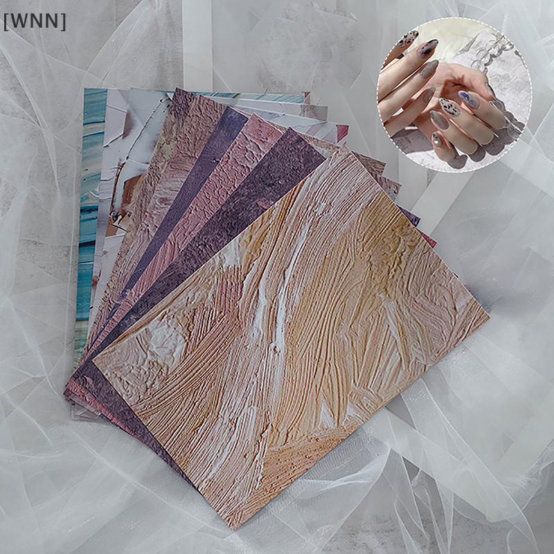 [WNN]คลังสินค้าพร้อม 1sheepet Nail Art Display Paper Photo Props หินอ่อนเล็บพื้นหลังกระดาษเล็บสนามทํางานกระดานแสดง Field Of Work Nails TH