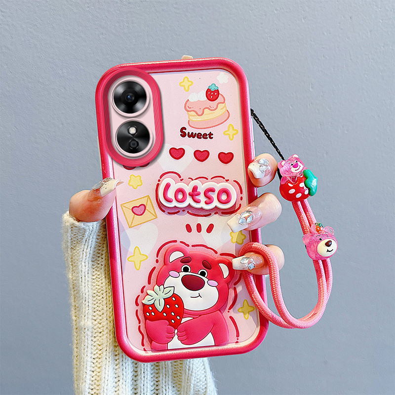 เคส oppo a17k เคส oppo a17 3D สติกเกอร์ตุ๊กตาเคสโทรศัพท์สําหรับ
