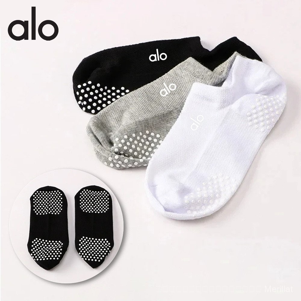 [ของแท้] Alo yoga ถุงเท้าพิลาทิส Dispensing yoga ถุงเท้ากันลื่นถุงเท้าตาข่ายสีทึบถุงเท้ากีฬากันลื่น