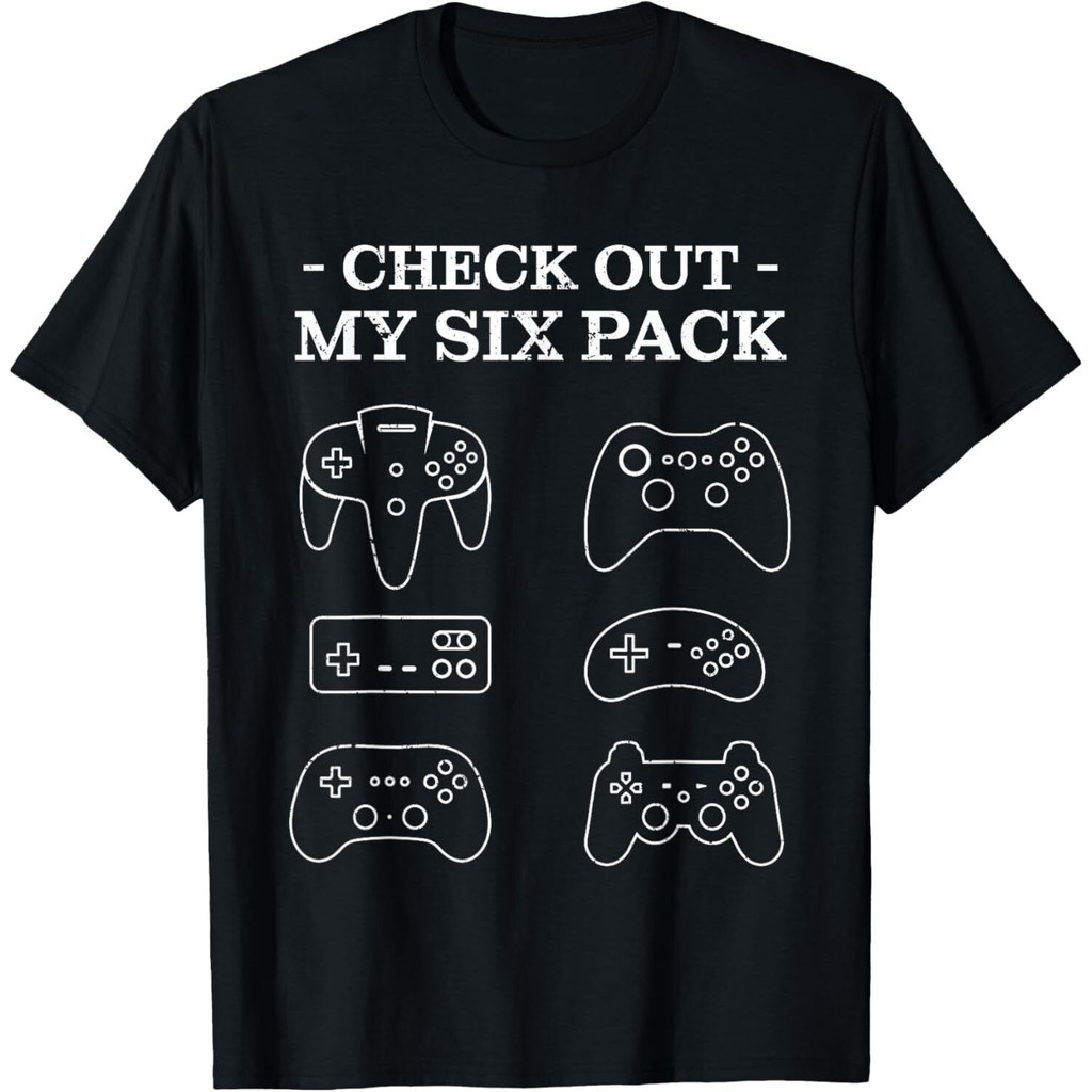 Check Out My 6 Six Pack Gamer Video เสื้อยืดเกมเมอร์ตลก