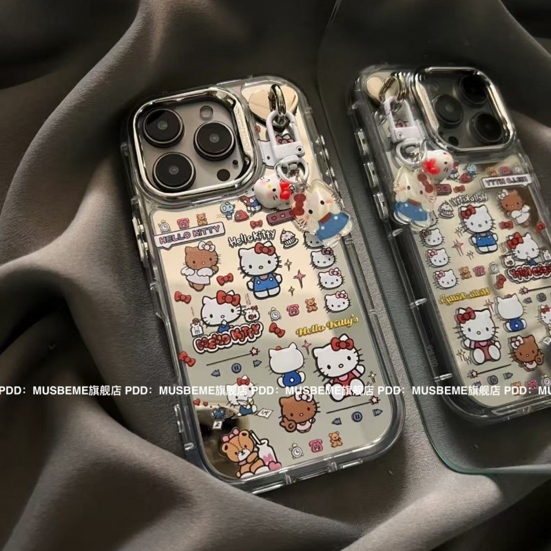 จี้รูปแมวน่ารักสไตล์เกาหลี เหมาะสำหรับเคสโทรศัพท์ Iphone16 Apple 15promax ใหม่ 14pro เคสป้องกันสำหรับผู้หญิง 13