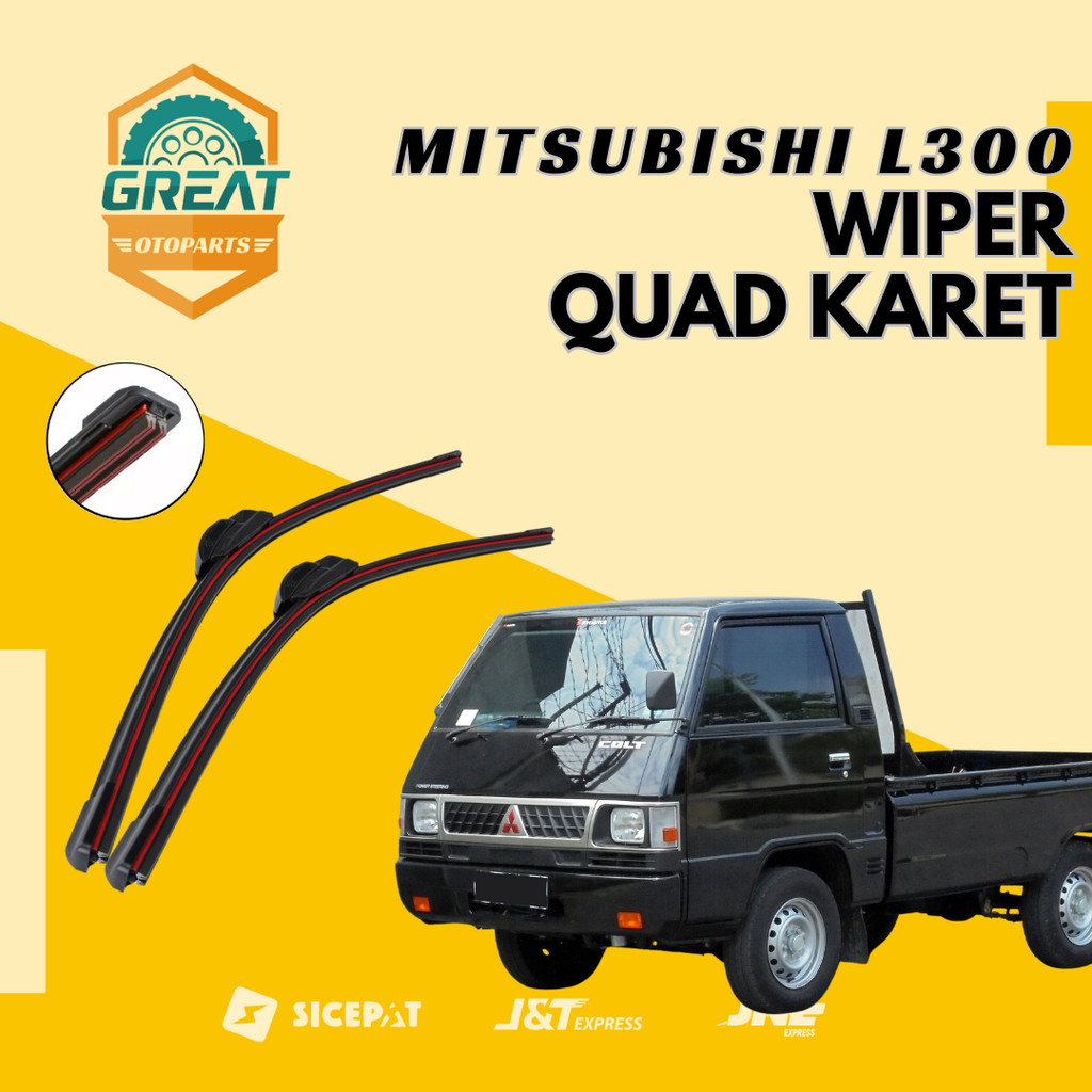 Mitsubishi L300 Pickup Frameless Quad Rubber ที่ปัดน้ําฝนกระจกรถยนต์ 1 ชุดซ้ายและขวา W601