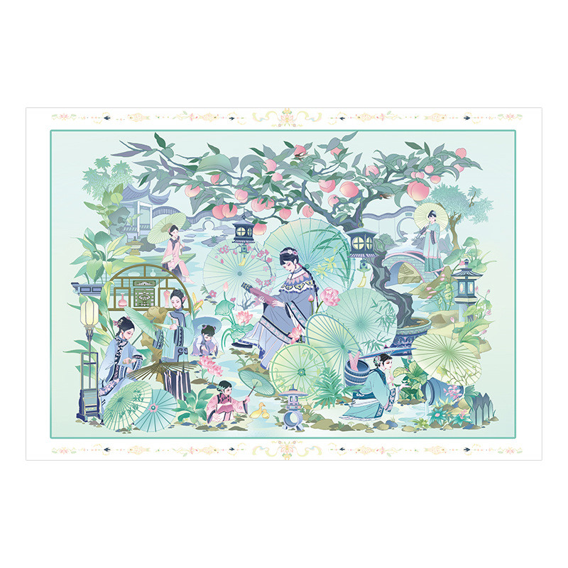 Idako Creative Antique ภูมิทัศน์สติกเกอร์ 3D สามมิติฉาก Collage Miniature ฉากคู่มือสติกเกอร์ SS300 - รูปที่ 3